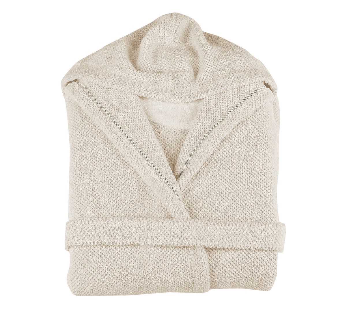 LINEN-WAFFLE_BATH-ROBE_NATURAL Graccioza Bademantel aus Leinen Baumwoll Mix in Farbe beige