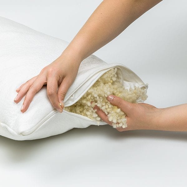 Dormiente Naturfaserkissen mit Schurwolle gefüllt, im Daunenspiel Onlineshop erhältlich