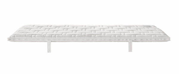 Dormiente Topper KOMFORT aus Naturlatex mit 4 Schlaufen und abnehmbaren Bezug, erhältlich bei Daunenspiel
