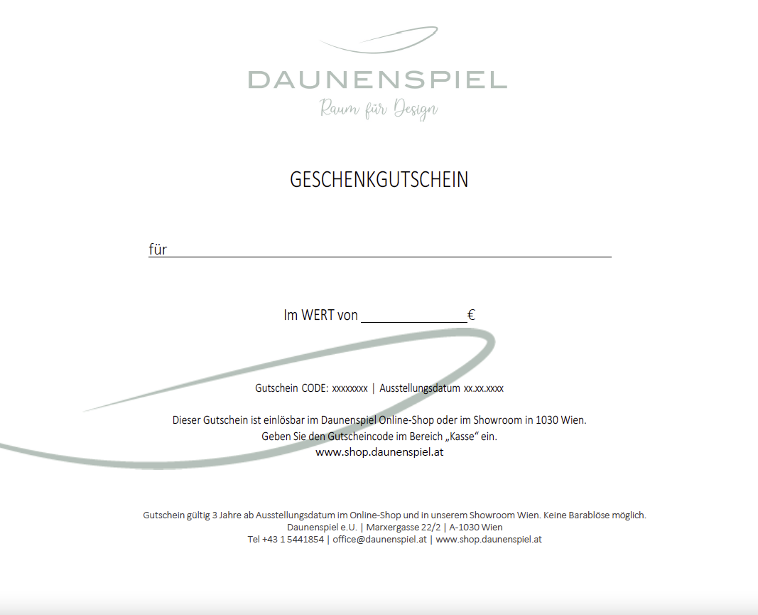Gutschein-Daunenspiel-1 Geschenk Gutschein von Daunenspiel im Onlienshop bestellen