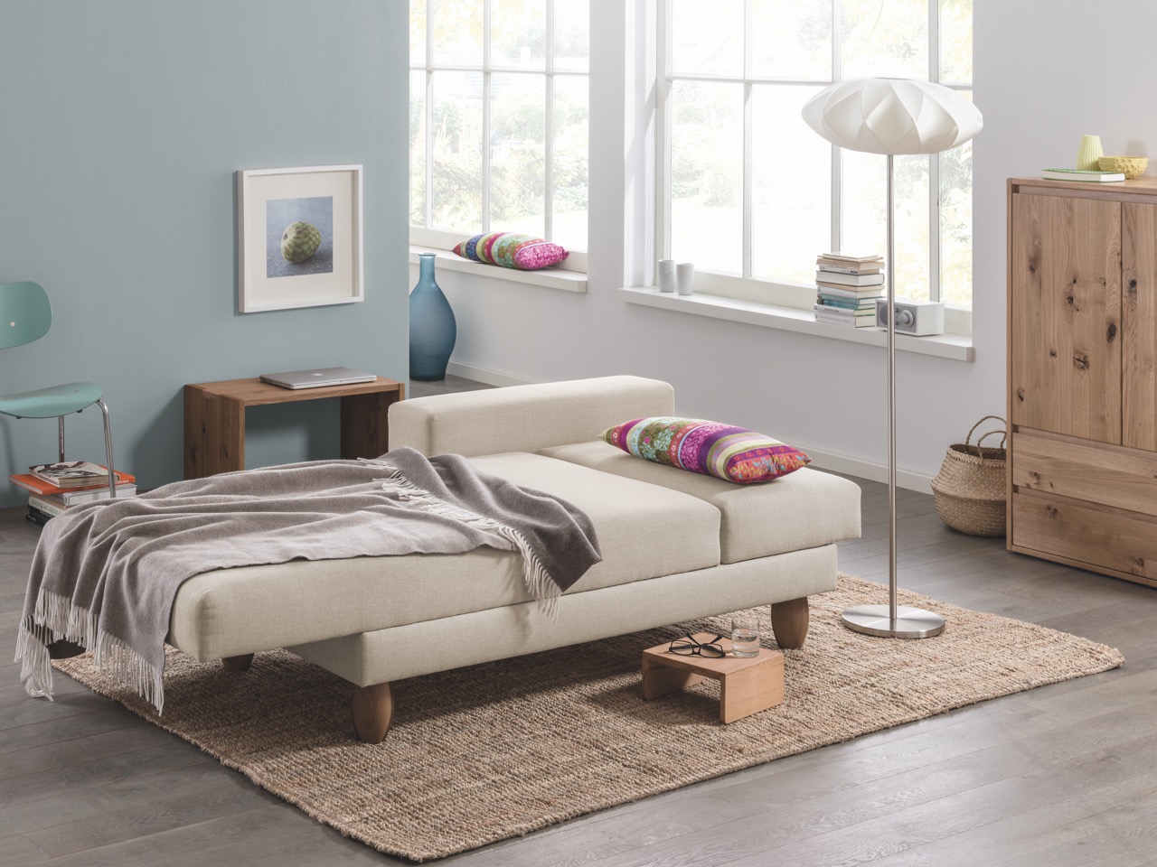 ZEDULO-02_SCHLAF Groß Sofa Zedulo 2 Ottomane von Dormiente mit Ausziehfunktion im Onlineshop bei Daunenspiel, 100% Natur