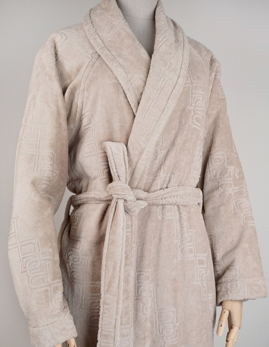 balmuir_positano_robe_darktaupe_closeup_web Pampelonne Bademantel von Balmuir im online shop von Daunenspiel