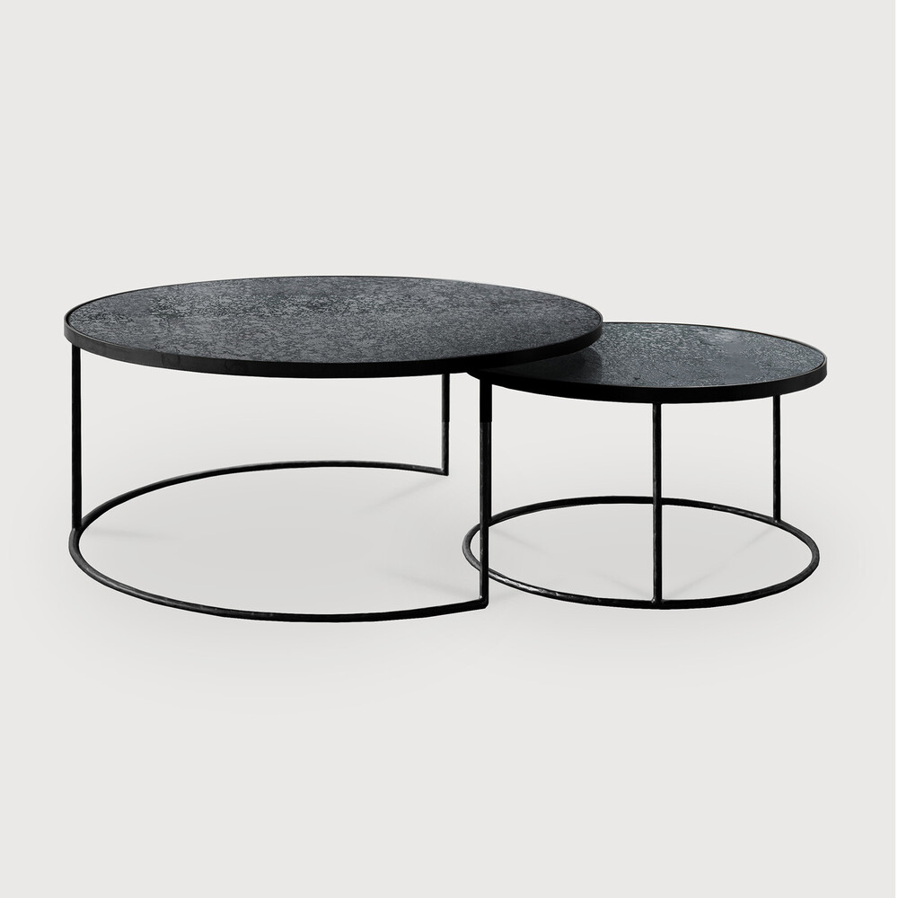 ethnicraft Luna 2er Set charcoal Ethnicraft Tischkombination Set Nesting in diversen Farben bei Daunenspiel