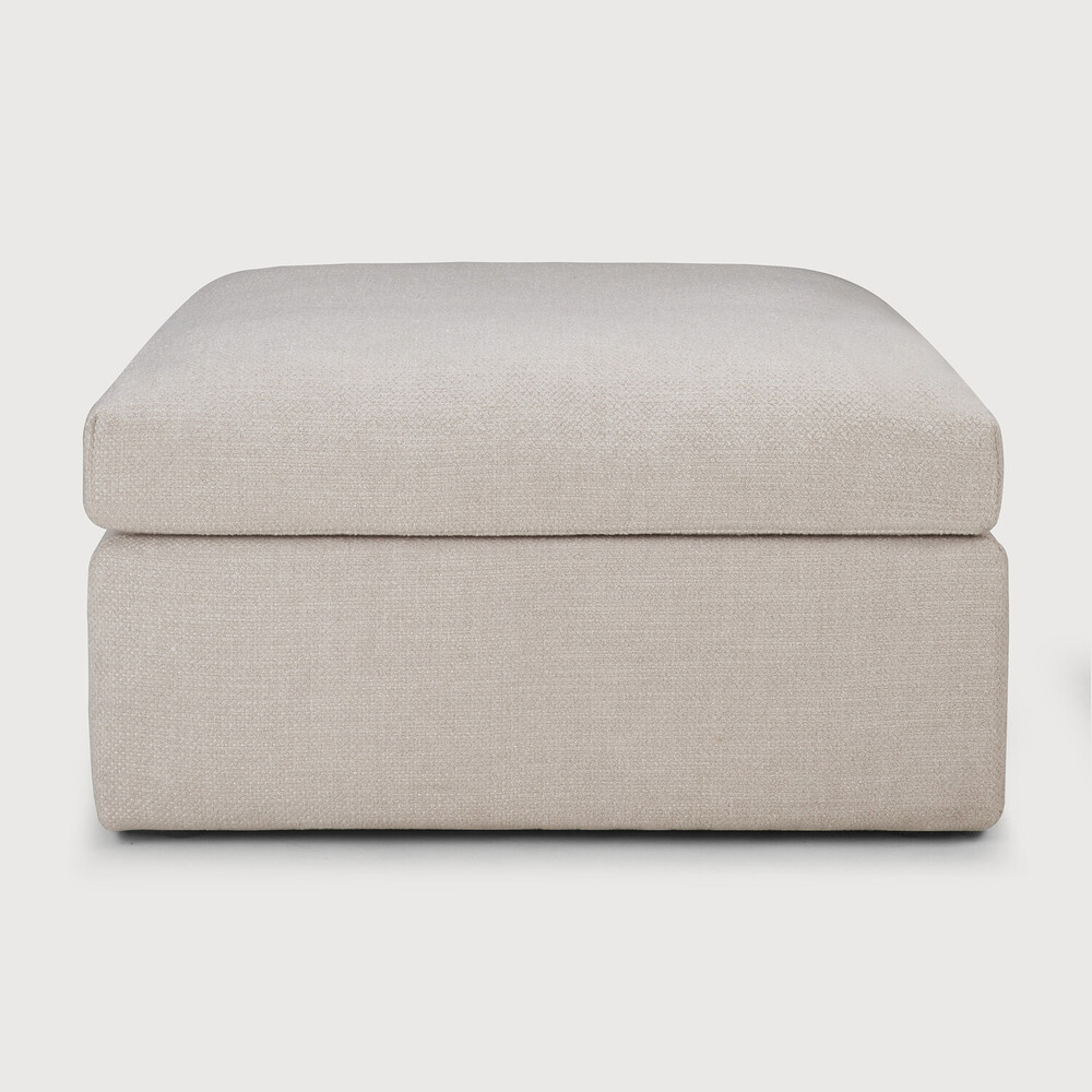 ethnicraft Mellow Hocker ivory Ethnicraft Sofa Serie Mellow Stoff offwhite bei Daunenspiel