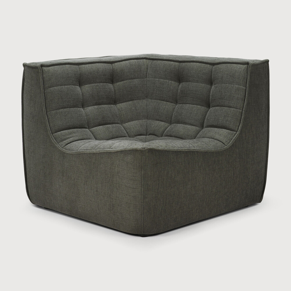 ethnicraft_Sofa_N701_corner_Moss_Eco_fabric_front_WEB Ethnicraft Sofa Serie 701 in diversen Größen im Daunenspiel Online-Shop